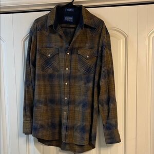 Pendleton Navy and Tan Wool Shirt